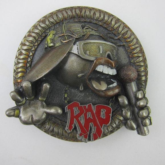 Vintage Belt Buckle Rap Music Rapper on Mic Bergamot Made in USA 1994 RARE! - Picture 9 of 16